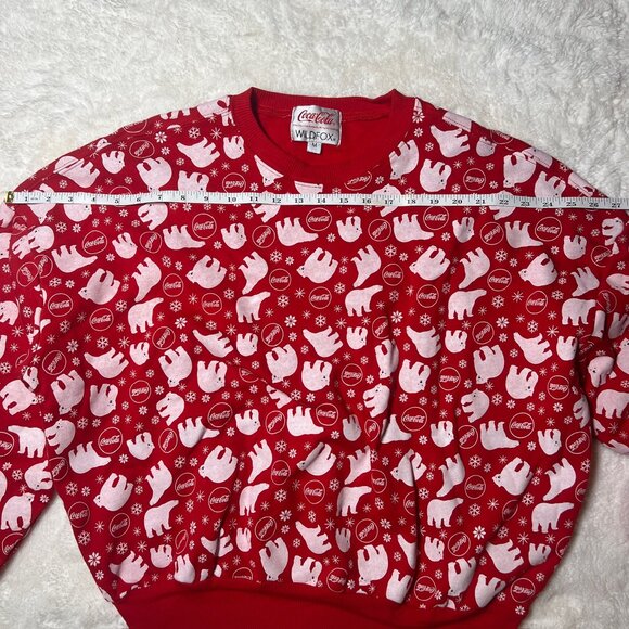 Wildfox x Coca-Cola‎ Red Polar Bear Holiday Print Sweatshirt – Women’s M - Picture 5 of 7